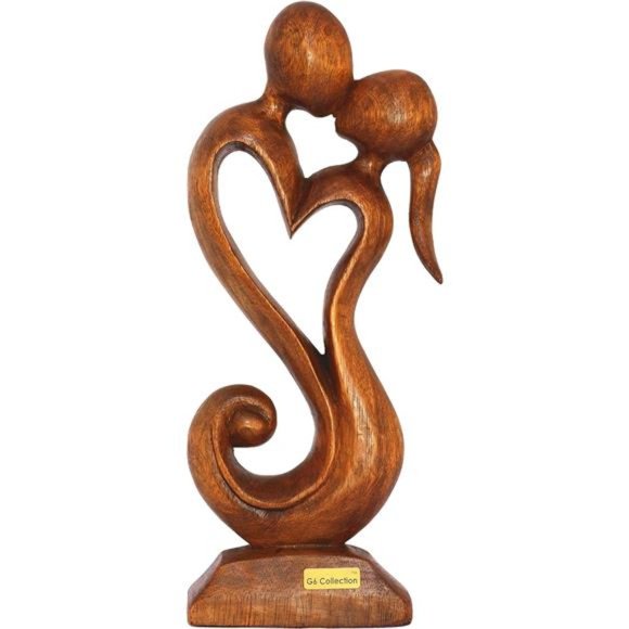 12" Wooden Handmade Abstract Sculpture Statue Handcrafted - Eternal Love - Gift - Picture 1 of 4